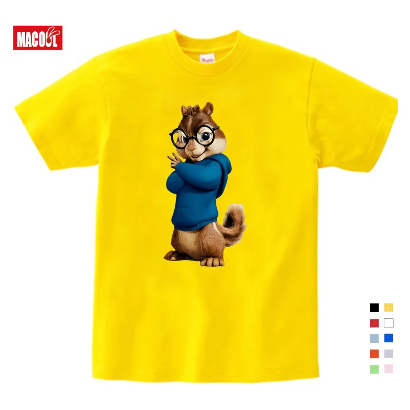 Kids T-shirt Г. Лидер продаж, толстовки с капюшоном Новые Модные топы для мальчиков и девочек с изображением Саймона и спандука, костюм детские толстовки и свитеры с Элвином - Цвет: Kids T-shirt