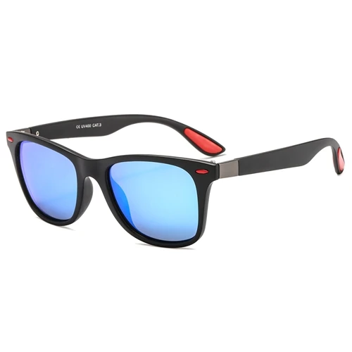 Leecnuo, фирменный дизайн, Классические поляризованные солнцезащитные очки для мужчин и женщин, для вождения, квадратная оправа, солнцезащитные очки, мужские очки, UV400, Gafas De Sol - Цвет линз: C04 Black Blue