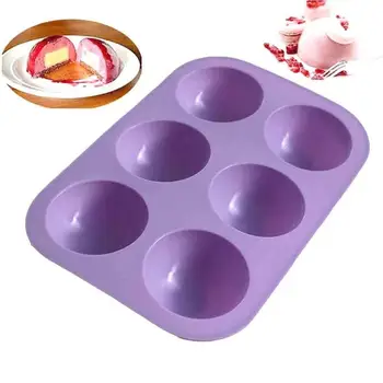 

6 Holes Silicone Baking Mold 3D Half Ball Sphere Mold Pudding Cupcake Die Mold Silicone Soap DIY Cake Chocolate D1Y0