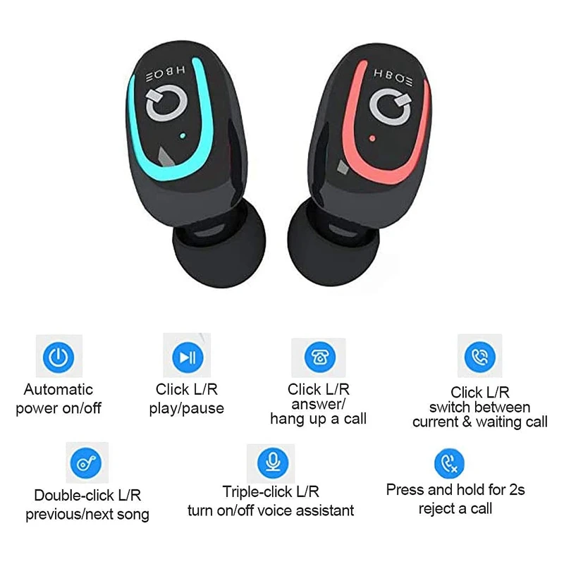 Q26 Bluetooth Headset TWS Bluetooth 5 0 Sweat Proof Stereo Sports Wireless Bluetooth Headset with 500MAh Charging Box