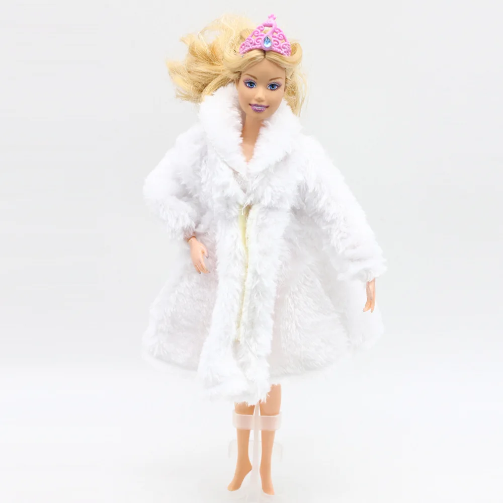 Кукла аксессуары зимняя одежда теплое пальто с мехом платье Одежда для куклы-Барби Кукла из меха Одежда для кукла, детская игрушка