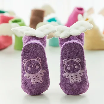 

2019 Hot Sale Infant Baby Socks Cute Wings Flannel Wamer Winter Socks for Newborn Toddlers Warm Floor Socks Baby Clothes