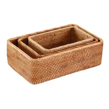 Best Price 3 Pcs / Lot rattan storage baskets neatening makeup cosmetic organiser box hamper laundry basket table sundries store container Best Price 3 Pcs / Lot rattan storage baskets neatening makeup cosmetic organiser box hamper laundry basket table sundries store container