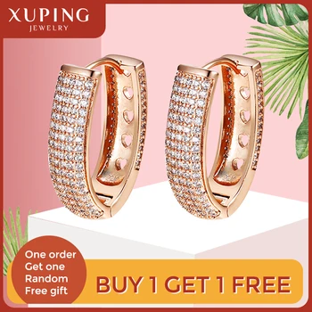 

Xuping Jewelry Earrings Hoops Rose Gold Color Plated Fashion Charm Style for Women Gifts for Valentine's Day 20131