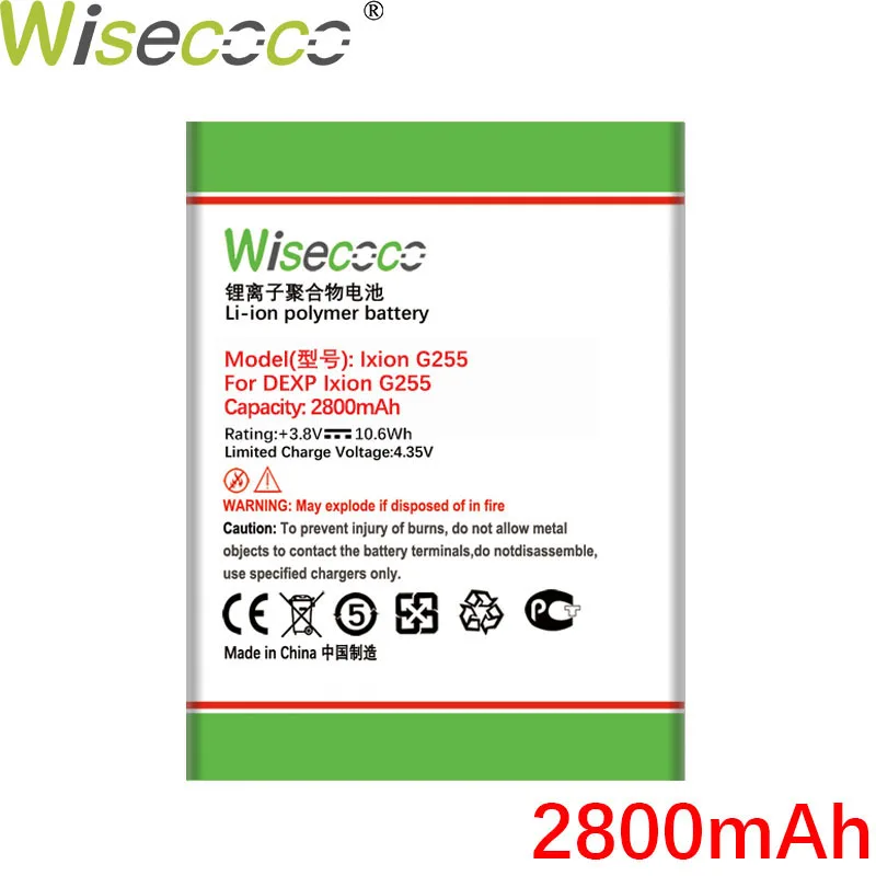 En venta WISECOCO-Batería de 2800mAh G 255 para teléfono inteligente DEXP Ixion G255, alta calidad, nuevo y con número de seguimiento 5By8xZWe9