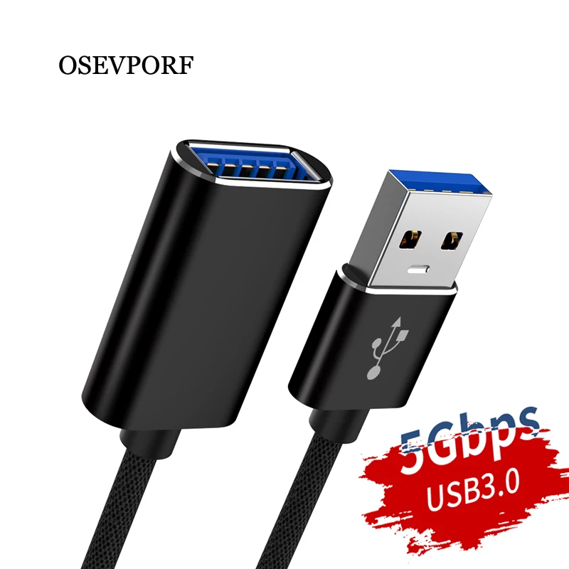 Cable de extensión USB 3,0, extensión de macho a hembra Cable de sincronización de datos, extensor de conector para ordenador portátil, PC, ratón, 3m