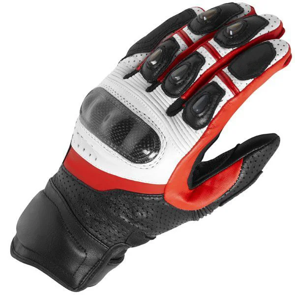 Новинка мотоциклетные перчатки черные гоночные перчатки из натуральной кожи Мотоциклетные Перчатки - Цвет: Красный