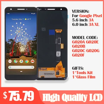 

100% Tested For Google Pixel 3A LCD Display+Touch Screen Digitizer Assembly Replacement For Google Pixel 3A XL LCD Screen+Tools