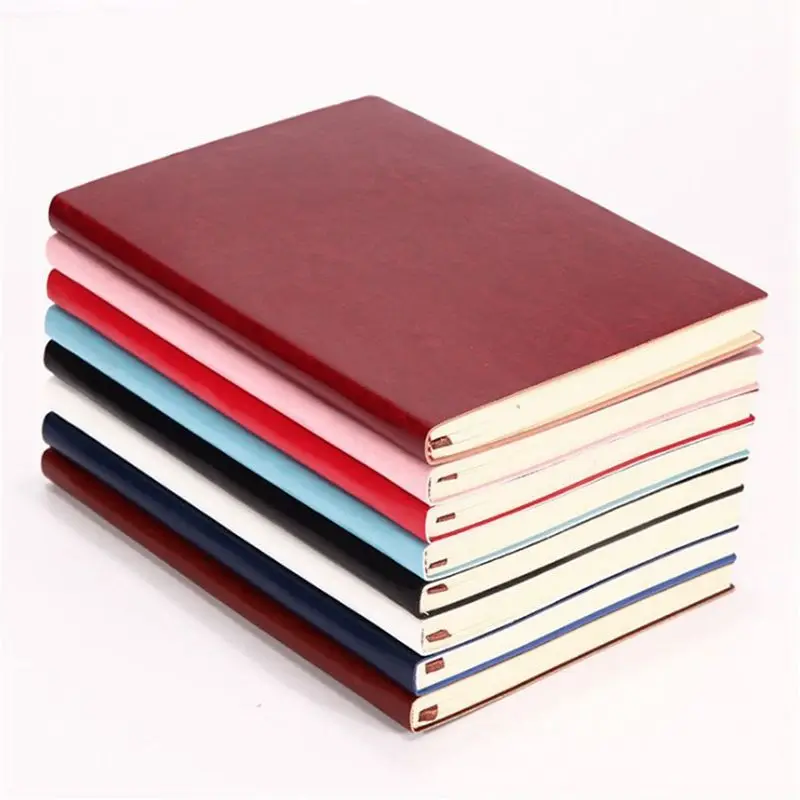 

6 Color Random Soft Cover PU Leather Notebook Writing Journal 100 Page Lined Diary Book