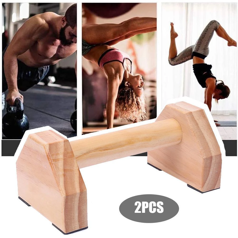 50CM H Shaped Wooden Calisthenics Handstand Personalized Bar Stretch Stands Parallettes Bitcircuit 1 Pair Wooden Double Rod Push-Up Stand