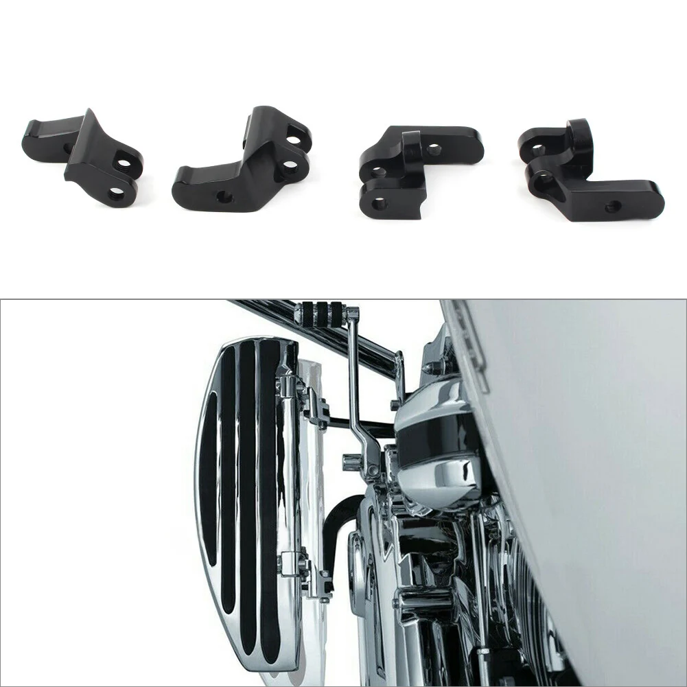 

4Pcs For Harley Davidson Road King Electra Glide 1997-2016 Motorbike Driver Floorboard Relocation Brackets Black Metal