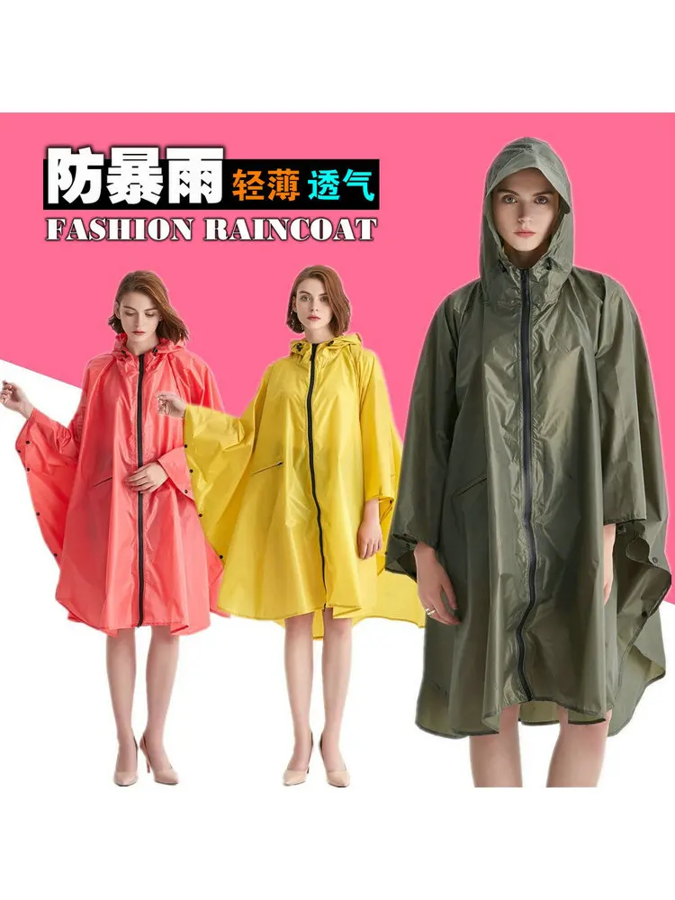 Waterproof Nylon Raincoat Jacket Plastic Travel Overall Raincoat Long Survival Lightweight