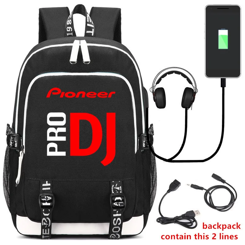 Рюкзак Pioneer Pro для диджея модная сумка с USB-портом и разъемом наушников школьные