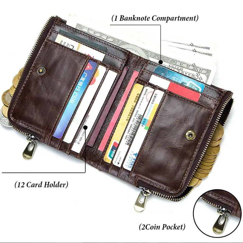 JNKET натуральная кожа RFID Противоугонная карта мужской кошелек многофункциональный модный клатч сумка кошелек на молнии Держатель для карт Notecase