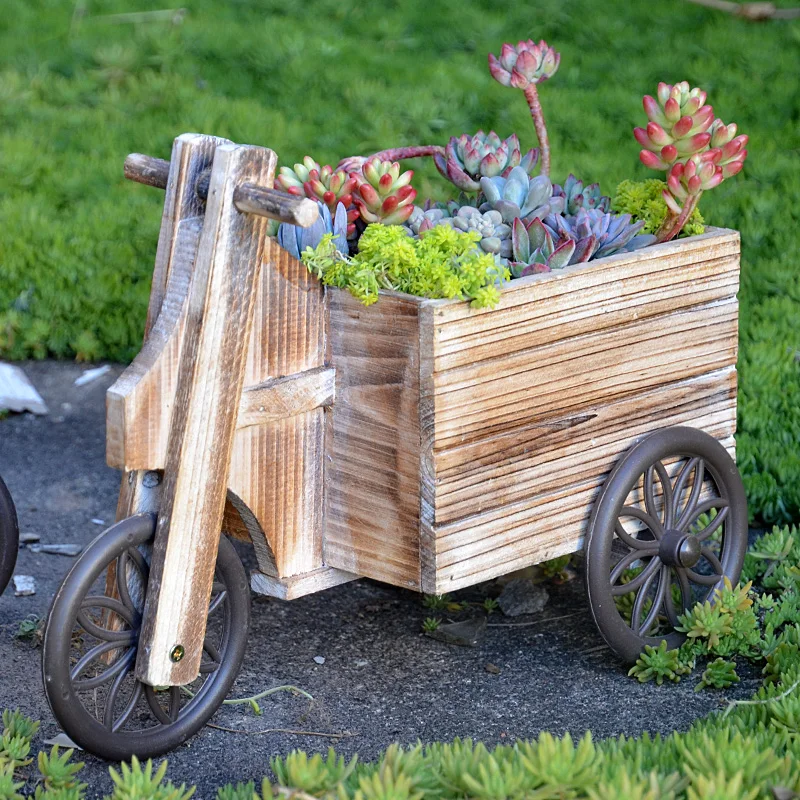 

Zakka Groceries Fleshy Flowerpots Wooden Flowerpots Carbonized Antiseptic Wooden Flowerpots Photography Props