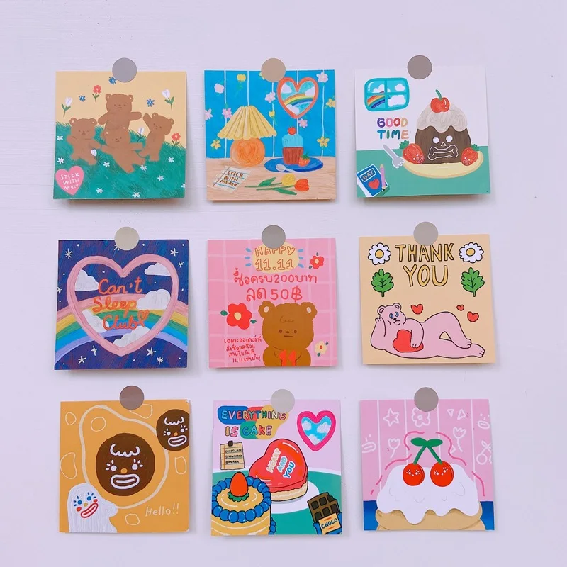 Ins-tarjeta de fotos de dibujos animados, pegatina para decoración de álbum de cuentas de mano, pegatina para postal sobre para regalo, pegatinas para álbum de recortes