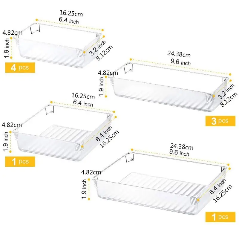 9 Pcs Desk Drawer Organizer Trays 4-Size Bathroom Tray Dividers Kitchen Dropshipping |