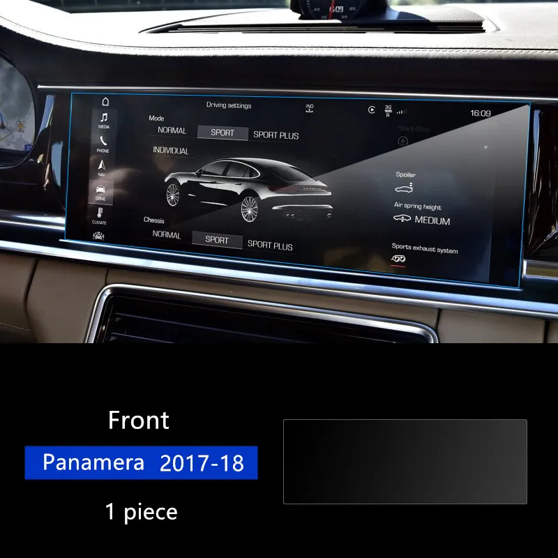 Автомобильный gps навигационный экран Стеклянная Стальная Защитная пленка для Porsche Panamera Cayenne Macan контроль ЖК-экрана интерьерная наклейка - Название цвета: Panamera 17-18 Front