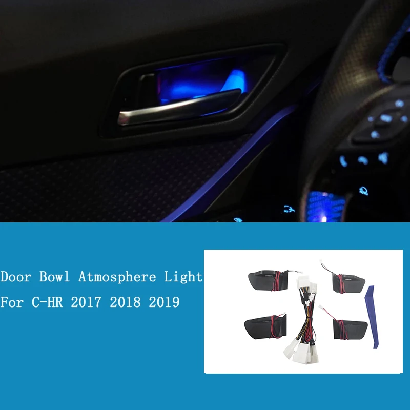 Car Door Handle Bowl Atmosphere Light Interior Led Blue Door Bowl