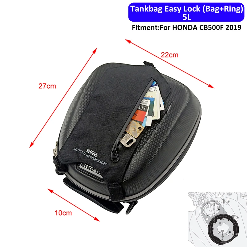 For Honda CB500X CB 500 X CB500X ABS 2019 2020 Tankbag Easy Lock Fuel