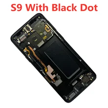 Z ramą oryginalny AMOLED do Samsung Galaxy S9 G960A G960U G960F G960V wyświetlacz LCD z kropkami ekran dotykowy montaż