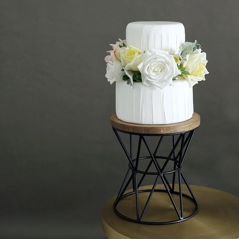 Деревянная подставка для торта, украшение свадебного стола, Фондант для торта, домашняя отделка кухни и бара, 24 см/27 см, настольные стойки WF11021028