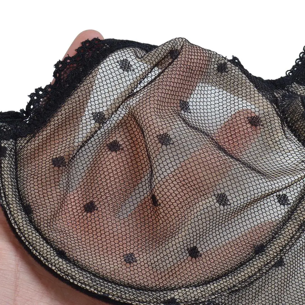 Sexy Bras Lace Ultra Thin Underwire See Through Plus Size
