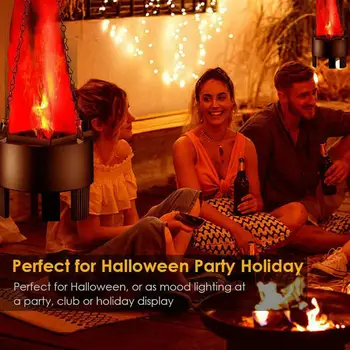 

Creative Halloween LED Fake Flame Lamp Prop Torch Night Light Fire Pot Festival Event Party Flame Bulb Light Atmosphere Decor