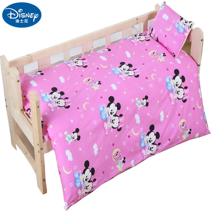Disney Parure De Lit 100 Coton Pour Bebe Ensemble De Lit Pour Nouveau Ne Couette Mickey Mouse Minnie Housse De Couette Taie D Oreiller Drap Plat Aliexpress