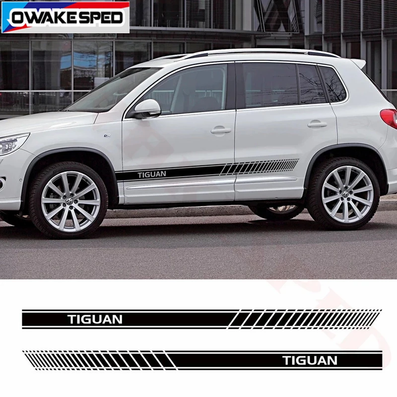 Автомобильные наклейки на боковую дверь в полоску для Volkswagen Tiguan автомобильный