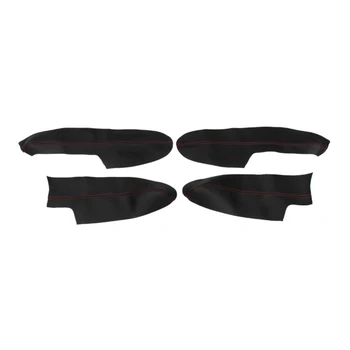 

Door Armrest Protection Cover Surface Side Armrest Panel Cover for Nissan Qashqai J11 2016 2017 2018 Black+Red