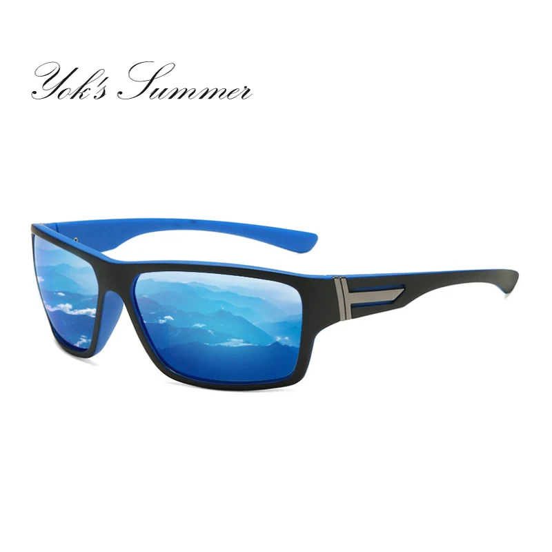 YOK'S, новинка, квадратные поляризованные солнцезащитные очки, мужские, брендовые, UV400 покрытие, зеркальная тень, для вождения, очки, солнцезащитные очки, очки HN1331