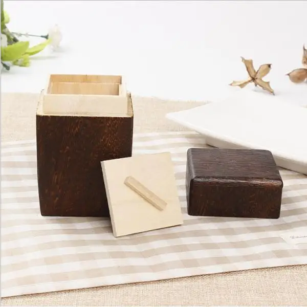 

Natural Wooden Tea Container Tea Canister Tea Storage Caddy Box Organizer