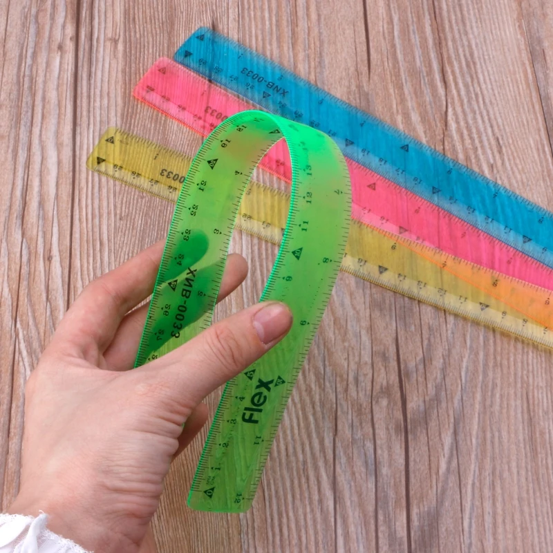 Soft 30cm Ruler Multicolour Flexible Creative Stationery Rule School Supply 