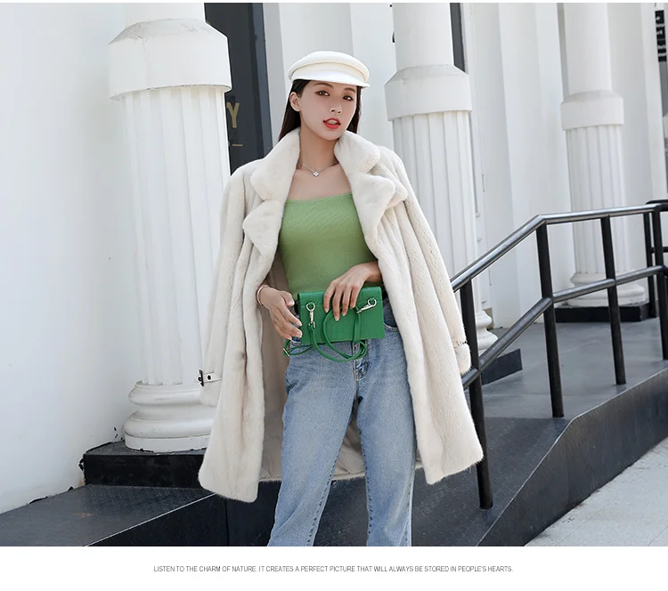 new female mink fur coat jacket suit collar whole mink 1008