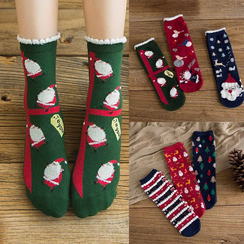 Модные рождественские носки женские хлопковые рождественские носки милые носки со снежинками Повседневные носки домашние носки calcetines mujer# pingyou
