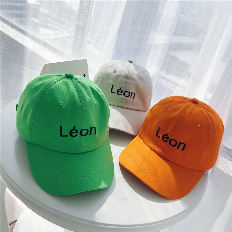 Snapback Hip Hop Baseball Cap High Street Embroidery Sun Hats Fluorescent green LEON High Quality Unisex Baseball Caps Orange (14)