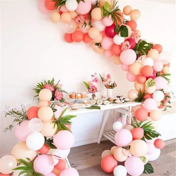 

102pcs White Pink Coral Orange Latex Balloon Arch Garland Kit Hawaii Party Decor Balloons for Birthday Wedding Baby Shower Party