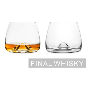 

Japanese Creative Final FINAL WHISKY Swirl Wine Cup Raised Bottom Whiskey Rock Glass Crystal Brandy Snifter Vodka Chivas Tumbler