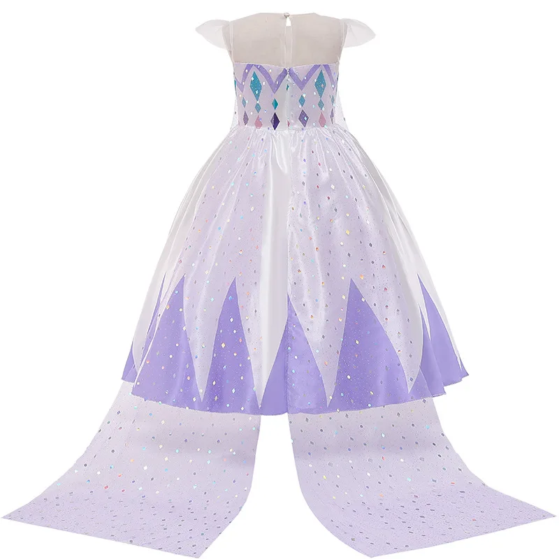 

Snow Queen 2 Baby Girl White Elsa Dress Elsa Cosplay Costume Summer Princess Dresses Kid Carnival Halloween Birthday Party Dress