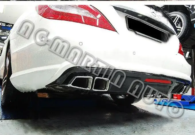 Carbon fiber AMG rear diffuser end tips back chin cover tail pipe rear bumper lip for Mercedes-Benz CLS class W218 CLS300 2012