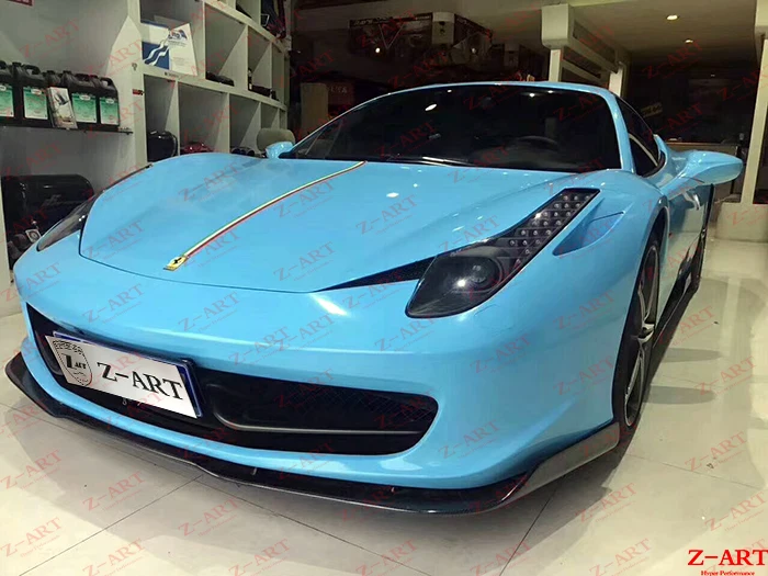 Z-ART для Ferrari 458 углеродное волокно передняя губа высокого качества углеродное волокно Передняя подбородка для Ferrari 458 передний нижний спойлер