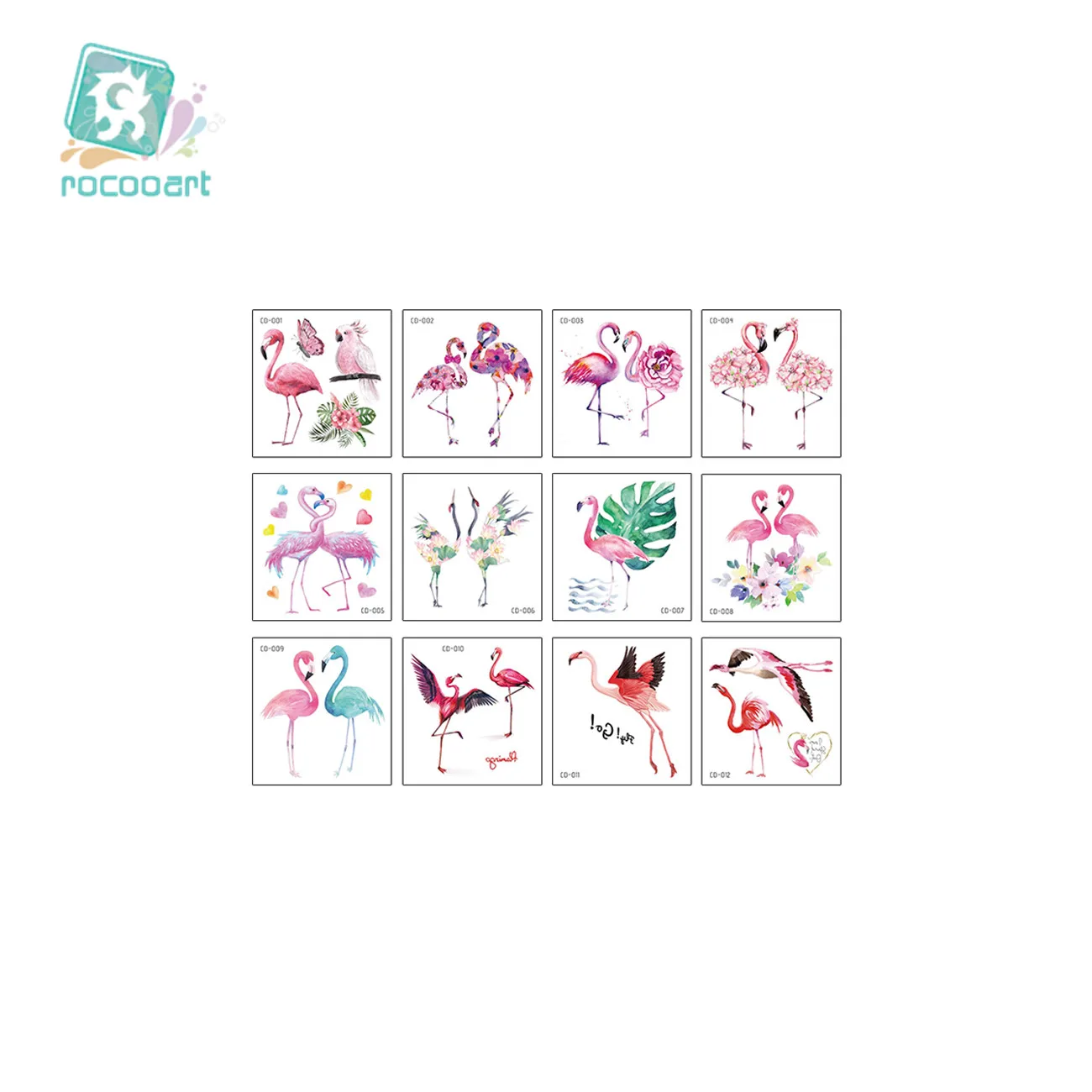 12 Styles Flamingo Temporary Tattoo Sticker Cute Pink Flamingo Hand Tatoo Waterproof Body Art  Fake Tattoo For Women Coupes