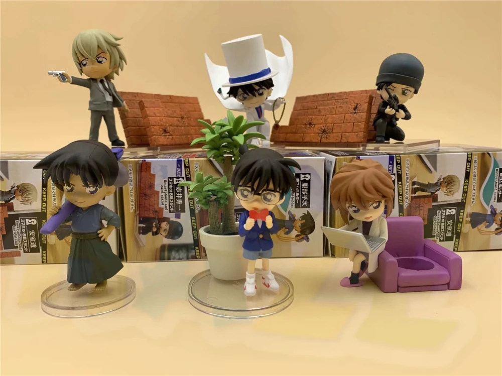 

6pcs/Set Detective Conan Figure Statue Kudou Shinichi Action Figure Model Toys