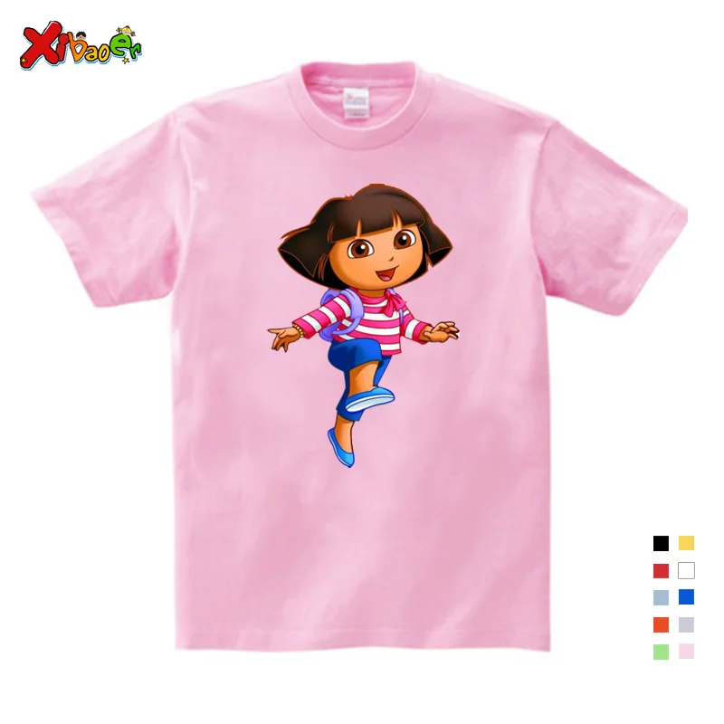 3T-9T Girl Summer Clothes T Shirts Casual Funny Top T Shirt Boys Tops New T Shirts Kids Toddler Dora Explorer Tee Shirt
