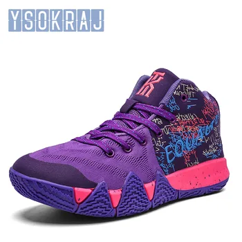 

New Men high cut Basketball Shoes Comfortable anti-skid Wear-resistant Lace-up Sneakers Outdoor Couple jogging Walking Shoes