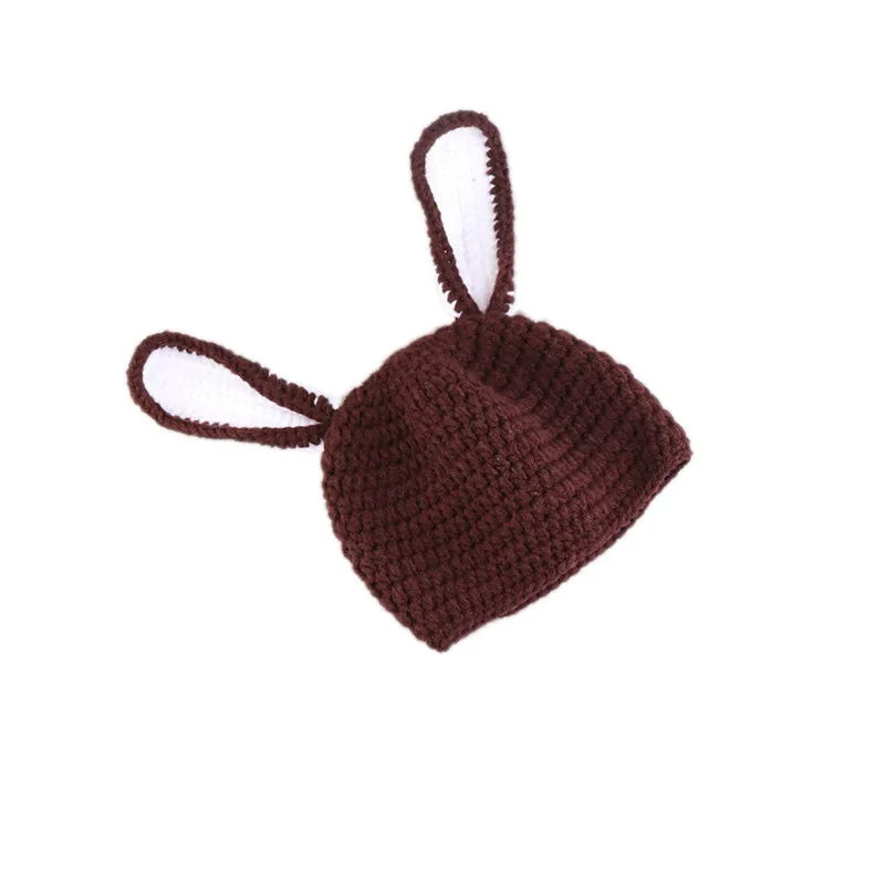 Newborn Photography Props Cute Cartoon Bunny Rabbit Carrot Baby Hat Girls Boys Cap Crochet Knit Clothes Photo Props Clothing Set (1)