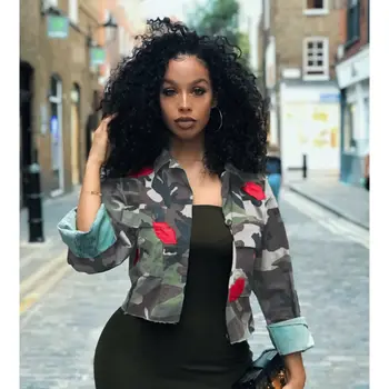 

Fashion Womens Camo Ladies Military Army Coats Cropped Jacket Camouflage Pattern Long Sleeve Outwear Coat Tops