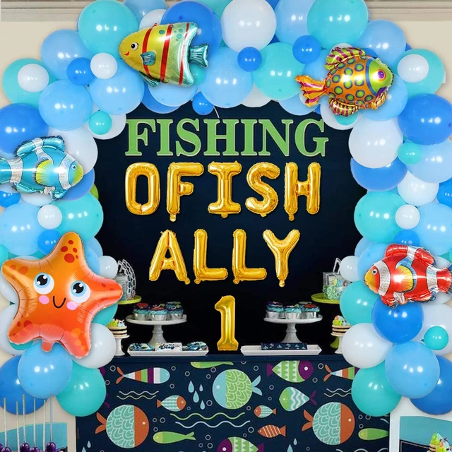 Fishing 1st Birthday Party Supplies Balloon Garland Kit O Fish Ally One Sea  Animal Balloon for