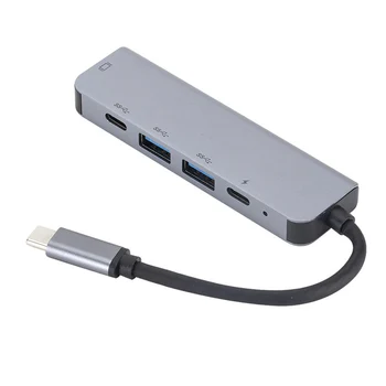 

Hub Type-C To HDMI Adapter For MacBook Dell XPS Aluminum Alloy Portable 5 in1 USB